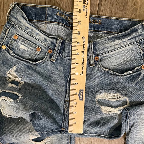 American Eagle Men's Jeans Size 28x32 Slim Starlight Distressed Blue Jeans Denim - Picture 7 of 8